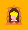 Vector clipart: Princesses in window . cartoon